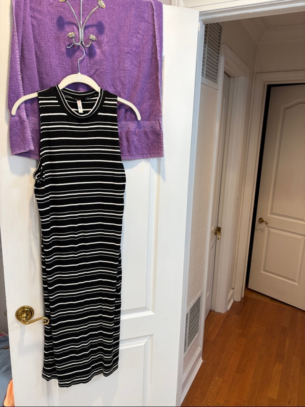 NWT No Boundaries Black & White Striped Sleeveless Midi Dress